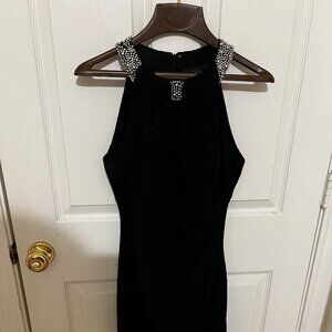 Betsy & Adam Black Sequin Cocktail Dress